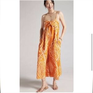 Anthropologie Pleated Wide Leg Jumpsuit